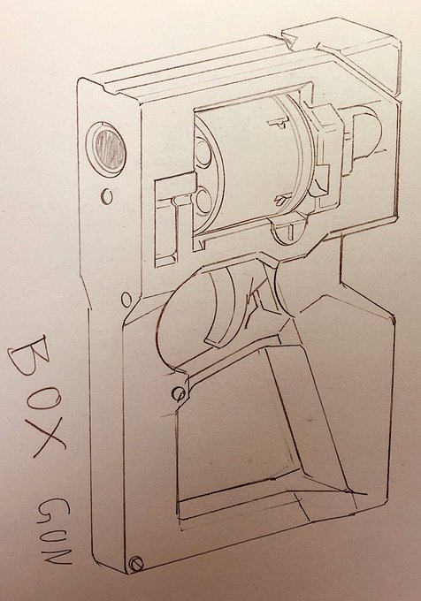 4角い銃、工具箱にもピッタリ 
