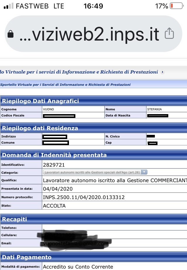 SVuono's tweet photo. @DIL50433002 @enymeeniminymoe @INPS_it Dal Fascicolo previdenziale del cittadino digitando Richieste presentate mi vien fuori questa schermata, la mia domanda risulta accolta se digito Esiti, non capisco :( https://t.co/dlfwSCQCJf