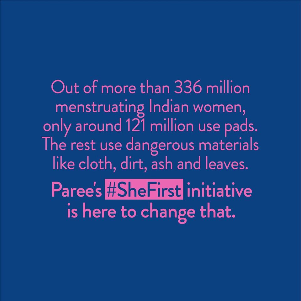 PareeGirl's tweet photo. #Women tend to put their #health as last priority, more so in times of crisis. #Paree looks to address the issue with its #SheFirst initiative. #PadsAreEssential, and it's imperative that people realise the importance of good #menstrualhygiene for the health of women everywhere. https://t.co/LAxbBO0dkA