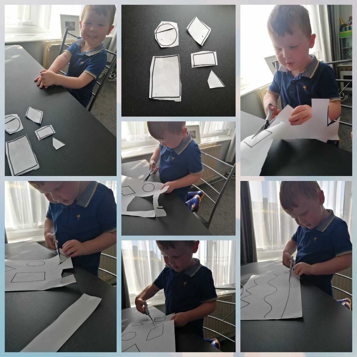 Tracey_2217's tweet photo. He loves cutting so did him some shapes to cut out this morning 😀 @MpNursery https://t.co/hUllXFY51f