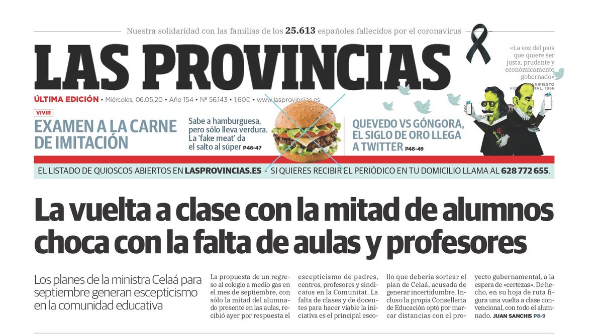 feceval_cece's tweet photo. @lasprovincias: "La falta de aulas y profesores hace inviable una vuelta al colegio al 50%", "Padres, centros y sindicatos señalan que la propuesta del ministerio genera incertidumbre". @albertovillaahi presidente de #Feceval expresa su opinión en este articulo de Juan Sanchis. https://t.co/b14BqqfAax