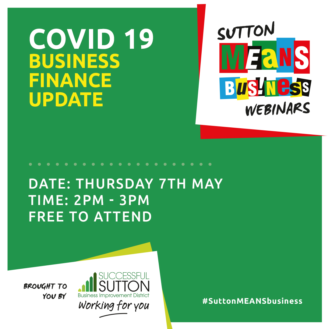 Please join Successful Sutton tomorrow at 2pm on Business finance update COVID-19, we have a great panel of experts available to answer your questions. Use the link below to register ow.ly/tY9t50zwb2u