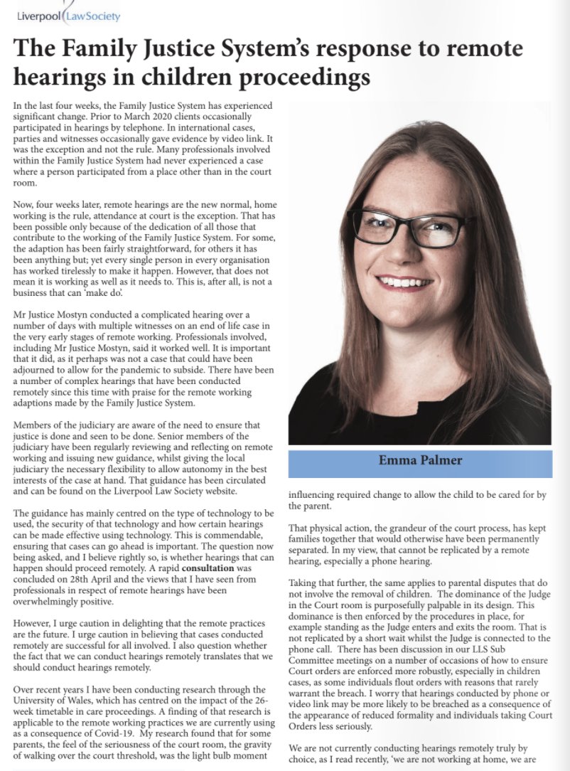 MSBSolicitors's tweet photo. Our Head of Family, @Evpalmer has been featured in this month's @LpoolLawSociety magazine, sharing her thoughts on how the #FamilyJusticeSystem has adapted during #lockdown: https://t.co/j4hQfWN3g9 https://t.co/UdyuJ4z8ZV