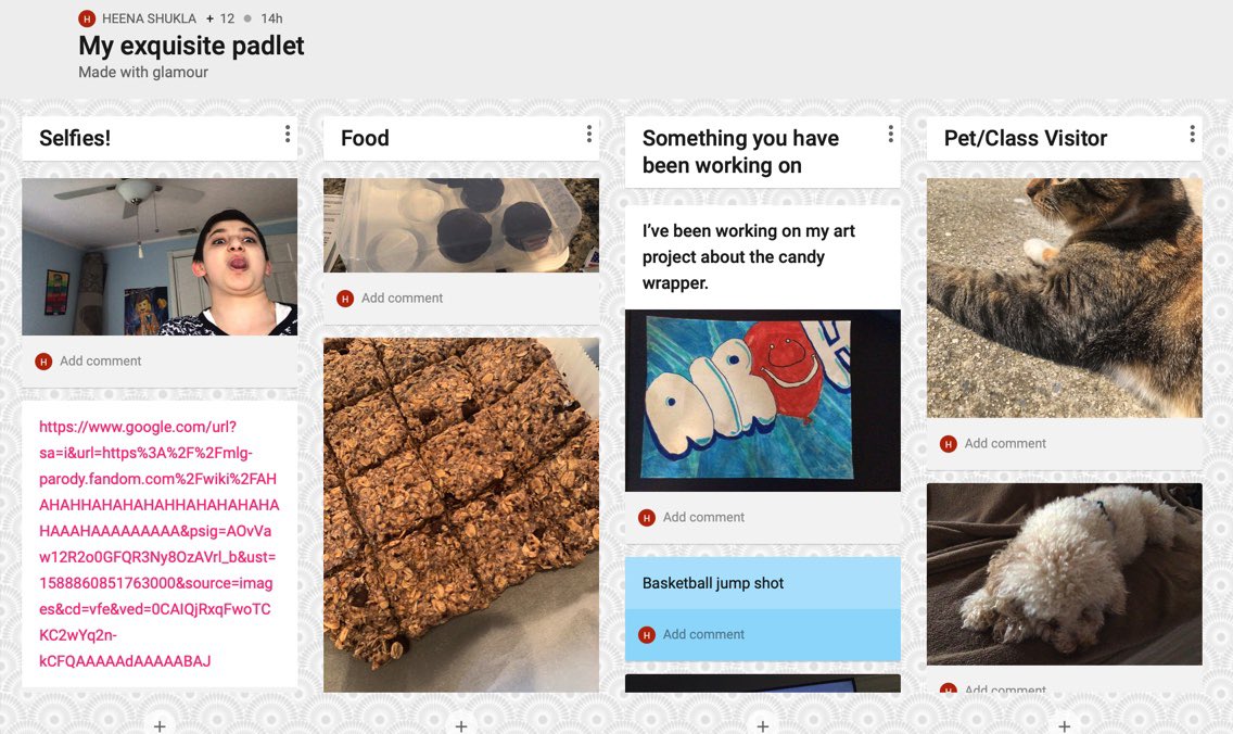 HeenaShukla12's tweet photo. Decided to get my students moving at the start of class by having them post on @padlet . Best decision I ever made. Students were so much more engaged after warming up with this fun activity! #MineolaProud @mineolams #distancefun https://t.co/SADMH1xYuj