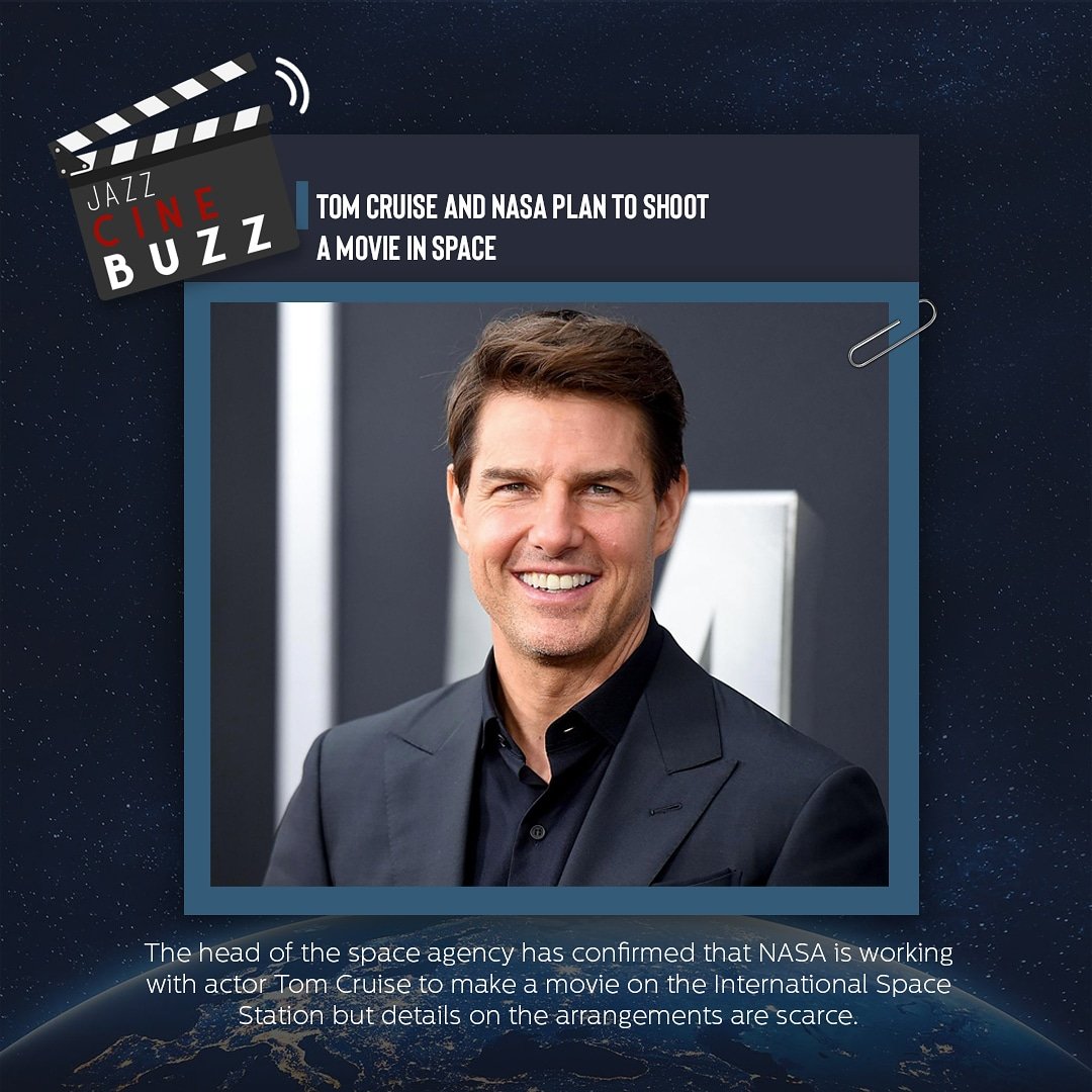 jazzcinemas's tweet photo. It's happening! 
Tom Cruise is working on a movie that will be shot in space.

#cinebuzz #tomcruise #movienews #nasa #Jazzupdates #Jazzcinemas #Luxe #NammaChennaiCinema https://t.co/PRcNj0gTA2