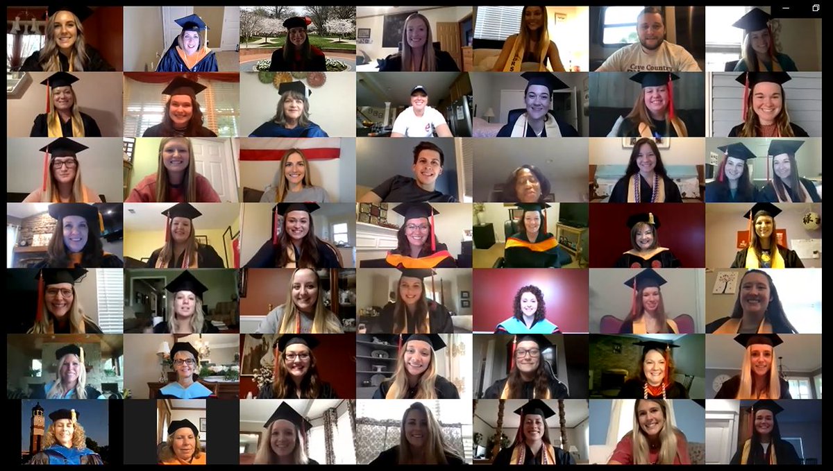 WKUNursing's tweet photo. The first WKU School of Nursing “virtual” BSN Recognition celebration, all from our homes using Zoom. It was special, emotional, and heartfelt, as we honored our graduating nursing students.❤️  🎓 Congratulations to all of our new BSN graduates! @CHHS_WKU #TeamKentucky https://t.co/wgMOFw3XHt