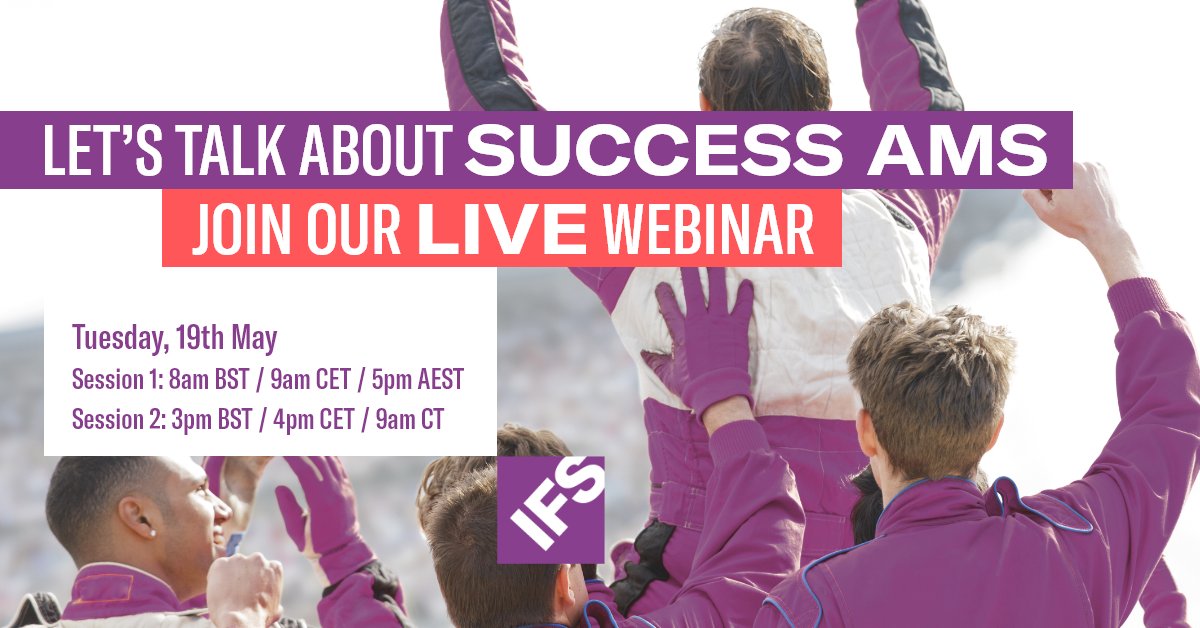 paul_helms's tweet photo. The value of success is defined by the business outcomes achieved.  Find out how @IFS can help during these unpredictable times by delivering support you can rely on.  

Register for the #SuccessAMS webinar here. ➡ https://t.co/uAOOFdv9of https://t.co/VKcDMPiQuK
