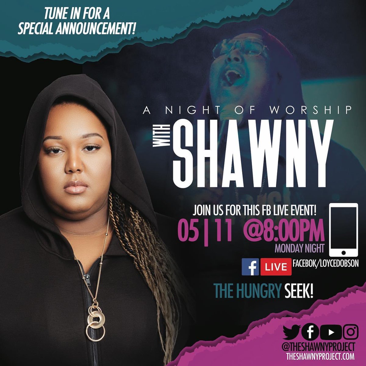 ProjectShawny's tweet photo. LISTEN!!! I’m super excited about this. Everyone is invited to get comfortable, tune in and let’s worship! 8pm Monday, May 11th. Beyond this pandemic, beyond it all Our God is BIG! It’s just a matter of seeking Him. Are you Hungry for Him? Then join me as we#justwaitonit https://t.co/JU0wd9kUvd