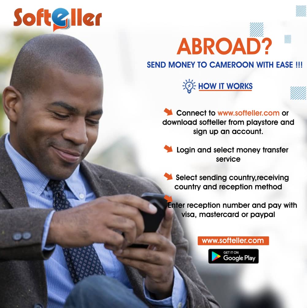 SoftellerCM's tweet photo. Avec #SOFTELLER envoyez et recevez de l'argent dans un compte MTN ou ORANGE MONEY partout au Cameroun.

Telechargez l'application ici https://t.co/u2tZoQB0D6

#MoneyTransfer #MobileMoney #Innovations237 https://t.co/Zu2R1UUCLW