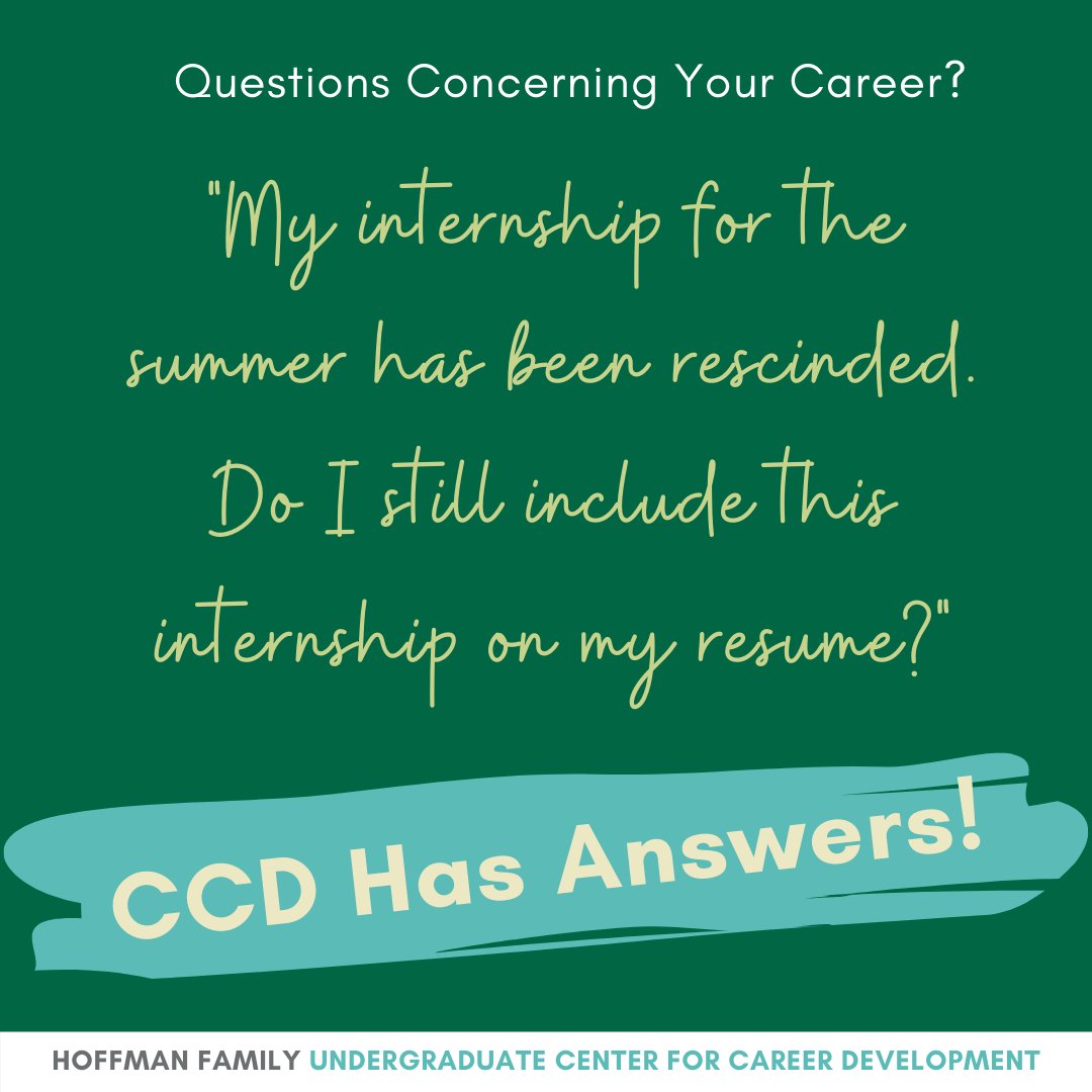 Students: Check out Undergrad CCD’s COVID-19 FAQ for a running list of career related questions and answers that we have seen in recent weeks. You have questions – and we have answers! Link to the FAQ is in the Weekly newsletter. #babsoncareer