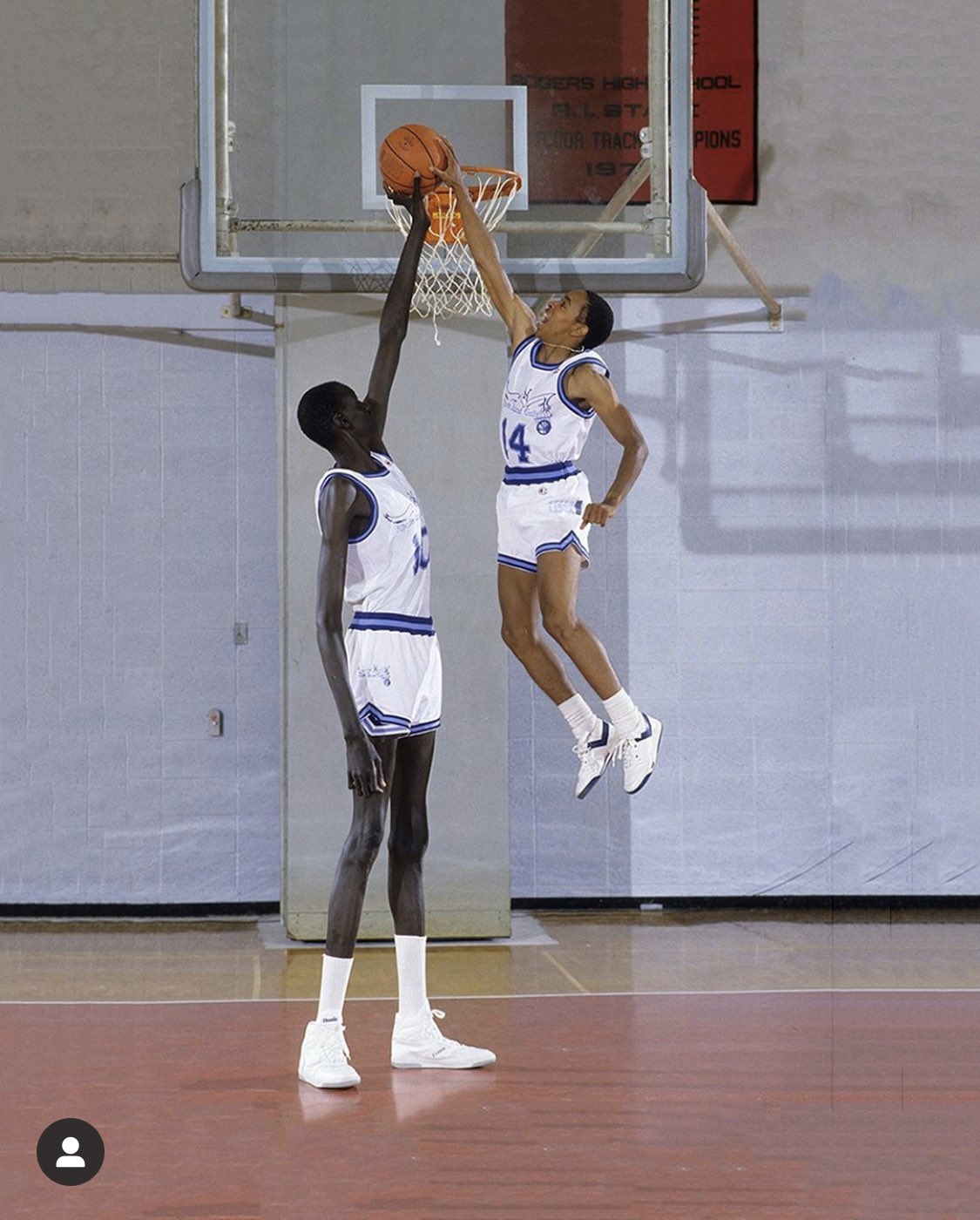 Colin on Twitter "(1985) Rhode Island Gulls teammates Manute Bol and