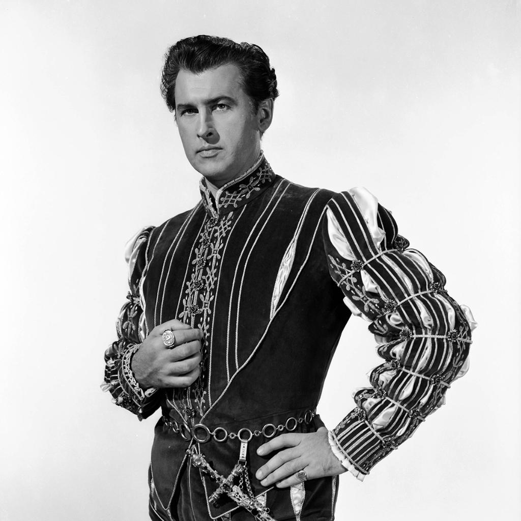 Remembering Stewart Granger on his birthday, here in a publicity photo for YOUNG BESS ('53)