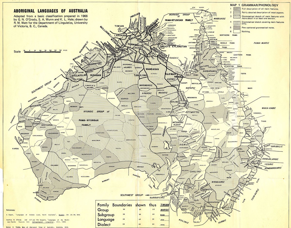 Two maps by noted anthropologist and ethnologist Norman B. Tindale.  The first is a Map showing the distribution of the Aboriginal Tribes of Australia from 1940.  The second is Aboriginal Languages of Australia from 1974

#AboriginalTribes #AboriginalLanguages #maps