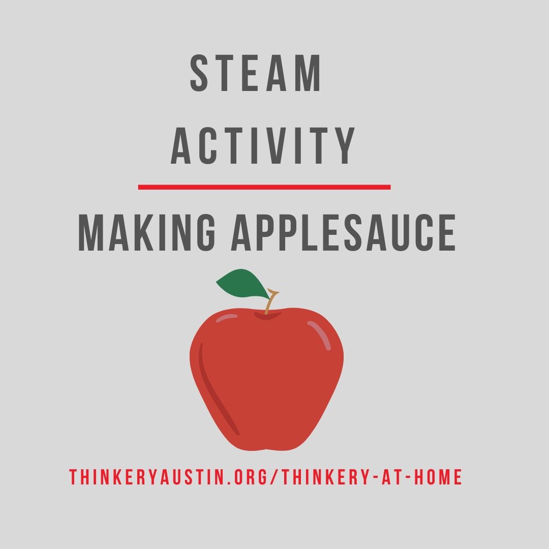 ThinkeryATX's tweet photo. You’re invited to peel, chop, measure, and mash alongside Rosie as she makes homemade applesauce in this #ThinkeryAtHome activity! Watch here: https://t.co/nC9Fwuq2A9🍎🍏 https://t.co/EuGnHu7ZZG