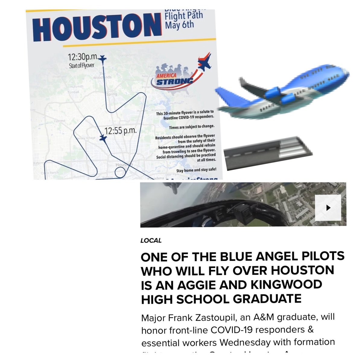 Rodee_FCE's tweet photo. One of our @HumbleISD graduates will be flying over as a blue angel pilot today. You can find the flight path online and the best places to catch the show! #humblepride #bethelight #blueangels #humbleisd #kingwood https://t.co/fRcMxstOIT