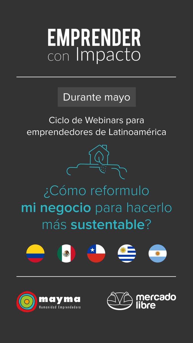Lanzamos ciclo de webinarios junto a <a href="/ML_Argentina/">Mercado Libre Argentina</a> para toda la región. Inscripciones en emprenderconimpacto.com #emprendedesdecasa <a href="/giselledellamea/">Giselle Della Mea</a> <a href="/EmprendiaSC/">Emprendia</a>