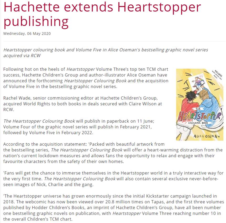 Alice Oseman Updates X પર: 📢Announcement!📢 🌈HEARTSTOPPER VOLUME FIVE IS  COMING!🌈 Many of you know this already, but it's been officially announced  - there will be 5 volumes of Heartstopper, plus the