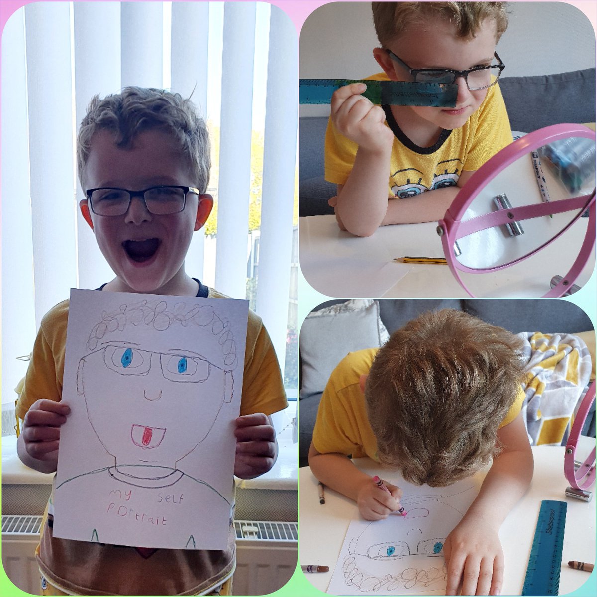 Jack studied hard for his self portrait ✏📏 <a href="/RimroseHope/">Rimrose Hope</a>
