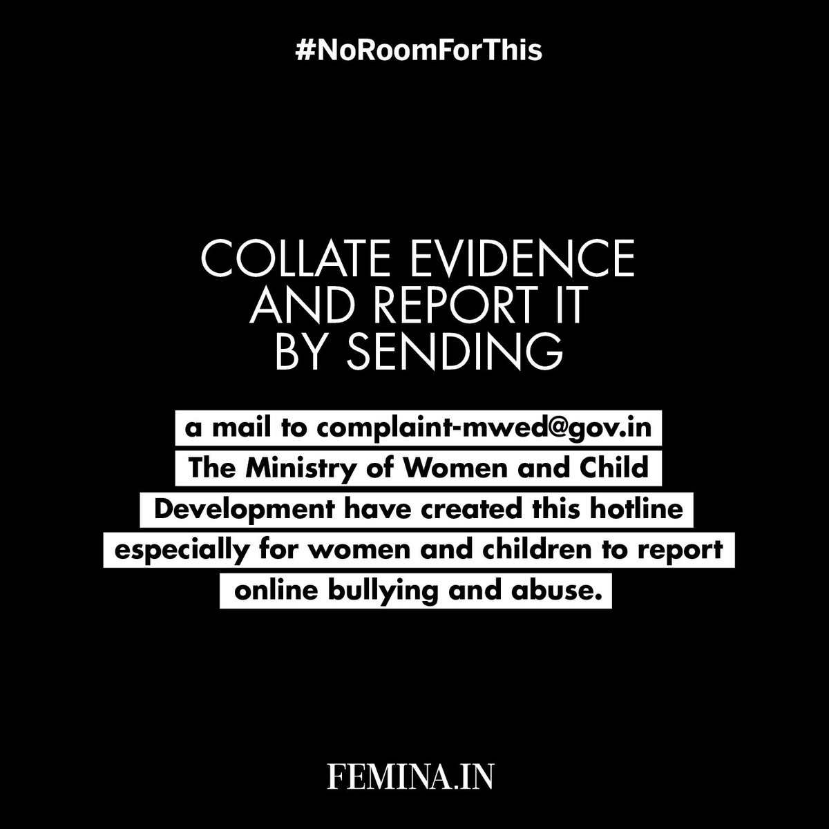 FeminaIndia's tweet photo. Staying quiet won't quieten them. Locker room talk is toxic regardless of gender. Here's everything you need to know about cyberbullying. If you've ever been a victim, speak out. (4/8)
#NoRoomForThis https://t.co/Ifsk2VO4EE