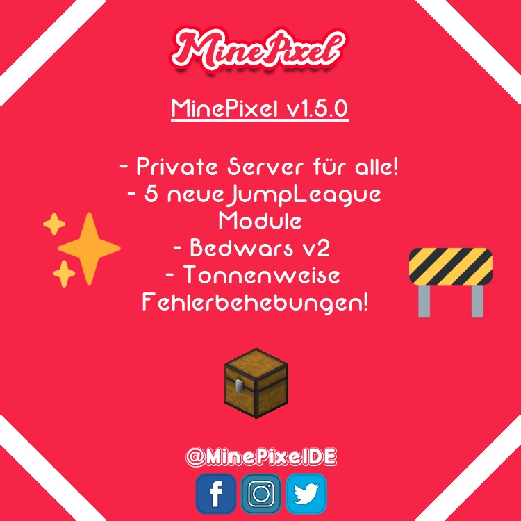 MinePixelDE's tweet photo. Viele Updates in kurzer Zeit! 🙏 MinePixel v1.5.0 ist nun für euch da mit zahlreichen Verbesserungen 🔥 https://t.co/JPrGgOc3s5
