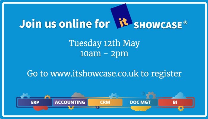 Another month, another <a href="/iTSHOWCASE/">itSHOWCASE</a> !

#Join our #team for the #online show!

#erpsoftware #yoursolution #erpsolution #medatechuk