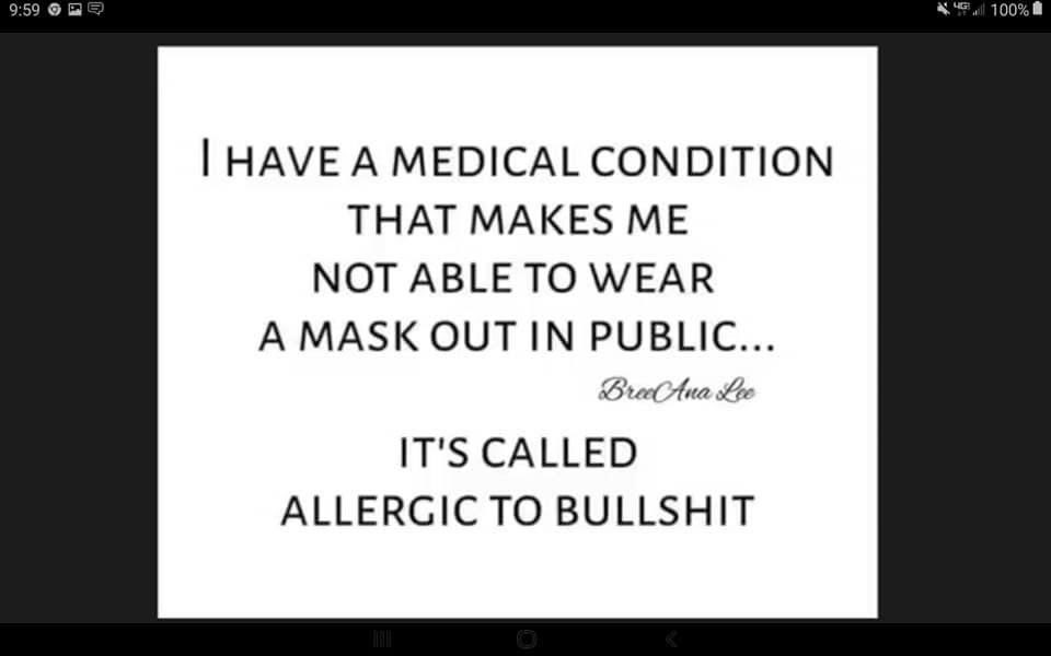 AliDupree's tweet photo. #NOMask #MasksDoNotWork #Allergic #OpenSC Let’s get back to #normal #NormalPeople https://t.co/uODWE8wlm8