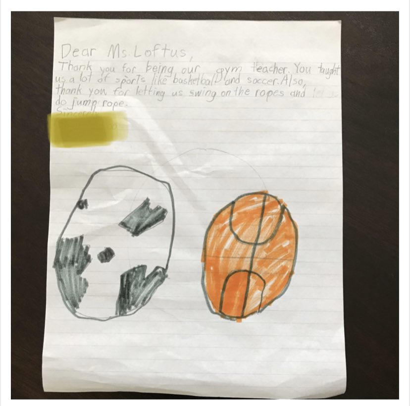 SooznLoft's tweet image. This  #PhysEd teacher is feeling the ❤️from @MCPS #BurningTree 🐸families. Photos of Handwritten notes, crayon drawings, Jib-jab and other digital cards are flowing in. Love and miss my time w kiddos. #StayAtHomeAndStaySafe #TogetherApart @MCPSHPE