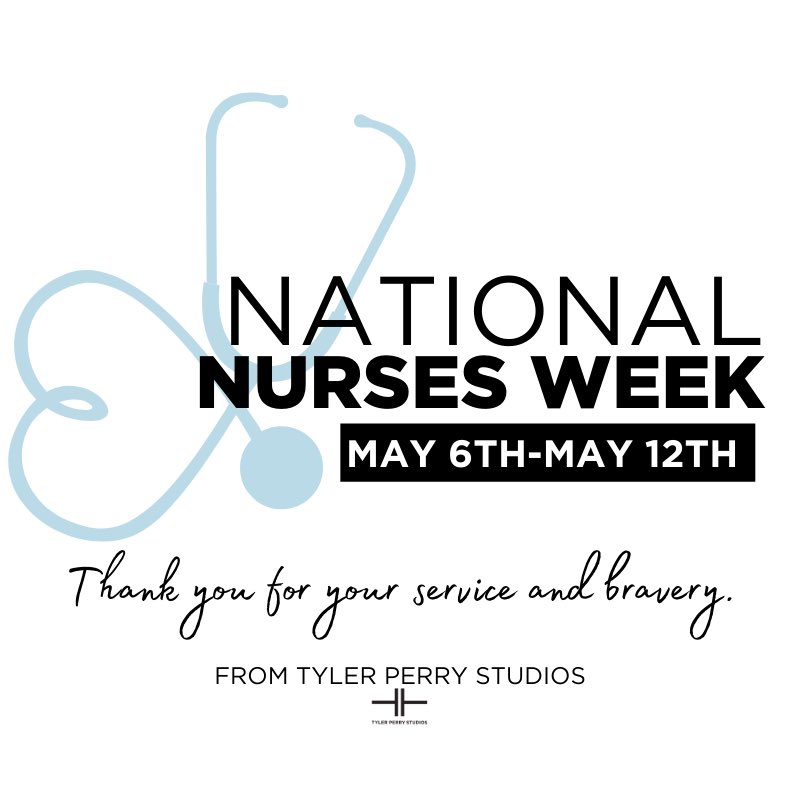 TPstudios's tweet photo. Thank you to the nurses and medical staff on the front lines working tirelessly to keep us safe. We pray for your strength and well being. #NursesWeek2020 #StandingTogether #TPSTogether #TylerPerryStudio #StaySafe https://t.co/ZoZKD94xuz