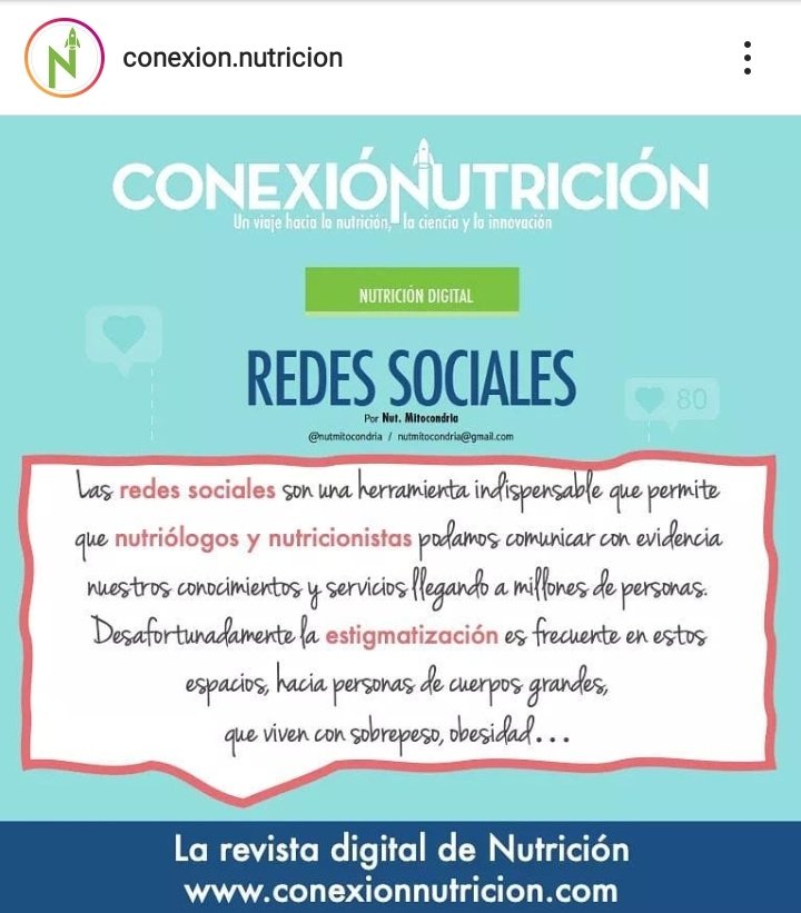 Muchas gracias <a href="/ConexionNutri/">Conexión Nutrición</a>  por permitirme expresar mi sentir sobre éste tema 🥰🍍 con mucho cariño