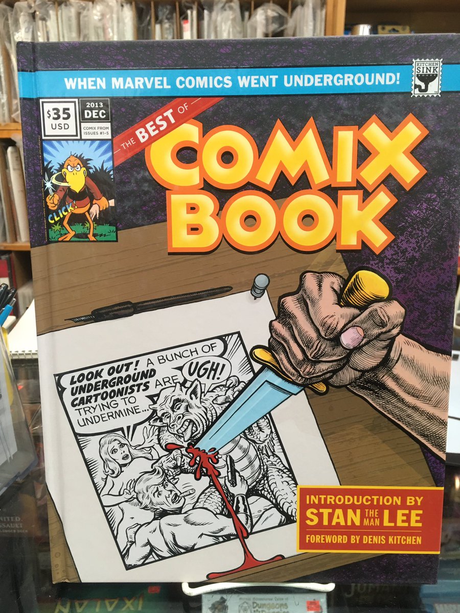strangeadventrz's tweet photo. That time when Marvel tried to get in on the booming #undergroundcomix scene! THE BEST OF COMIX BOOK hardcover from #kitchensink is in stock now &amp; available for curbside pickup or delivery. Features a who’s who of comic talent! #comixbook #readmoreundergroundcomix https://t.co/GpjAfbeGWF