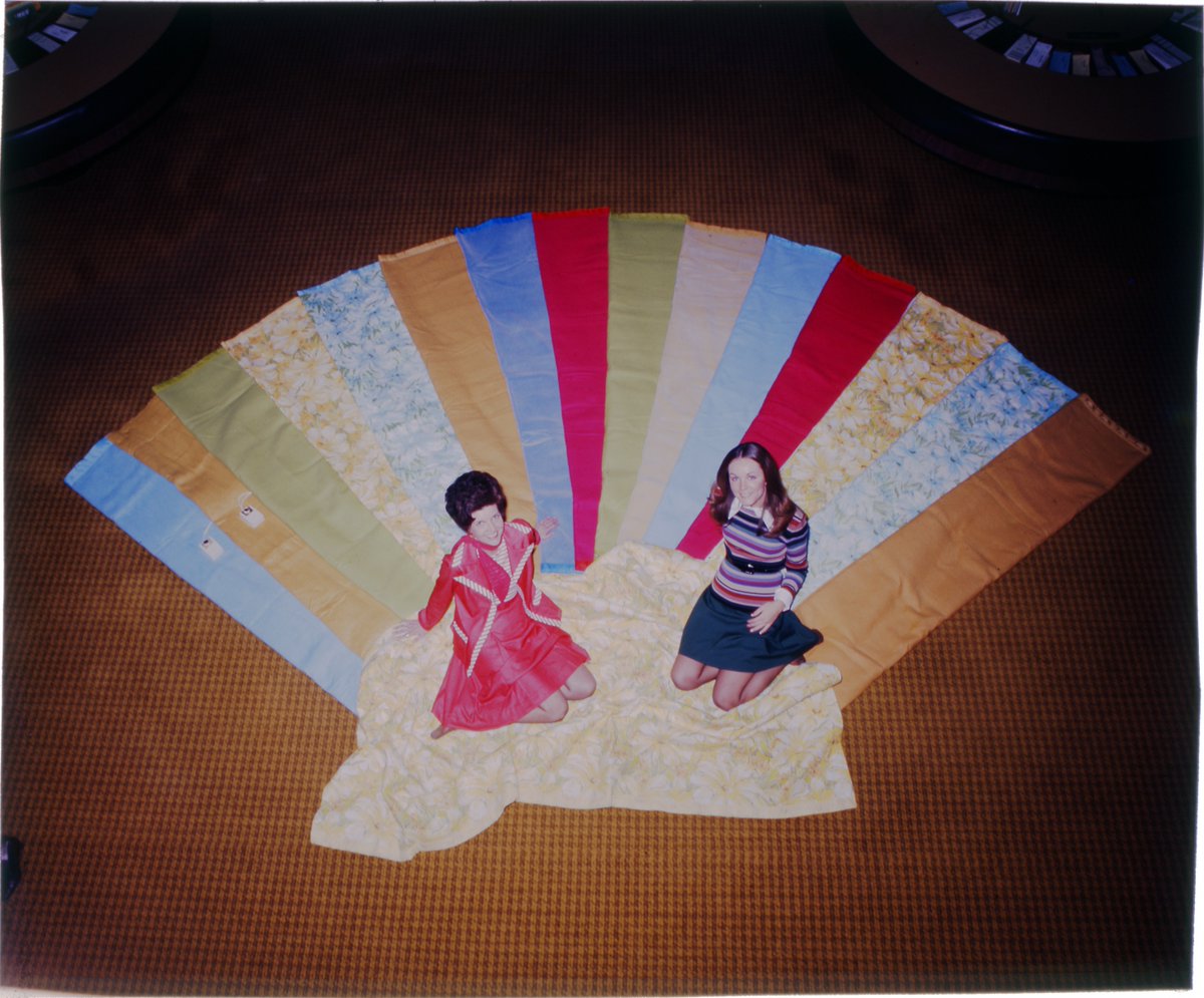 RenoCoMuseum's tweet photo. Another photo from the Hutchinson News collection!

This one features Donna Schnurr (left) and Cheryl Hatcher (right) posing with an array of blankets at the Hutchinson National store for an advertisement. https://t.co/3nwKcnIDSW