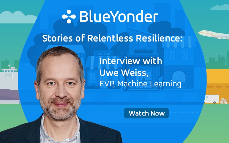 WFoxBlueYonder's tweet photo. The second video of our ‘Stories of Relentless Resilience’ series is live. Watch to hear @WeissU and @markjeffries1 discuss how supply chain leaders are navigating our new normal. https://t.co/pPfUPxbYbM https://t.co/GyrkRkTxZW