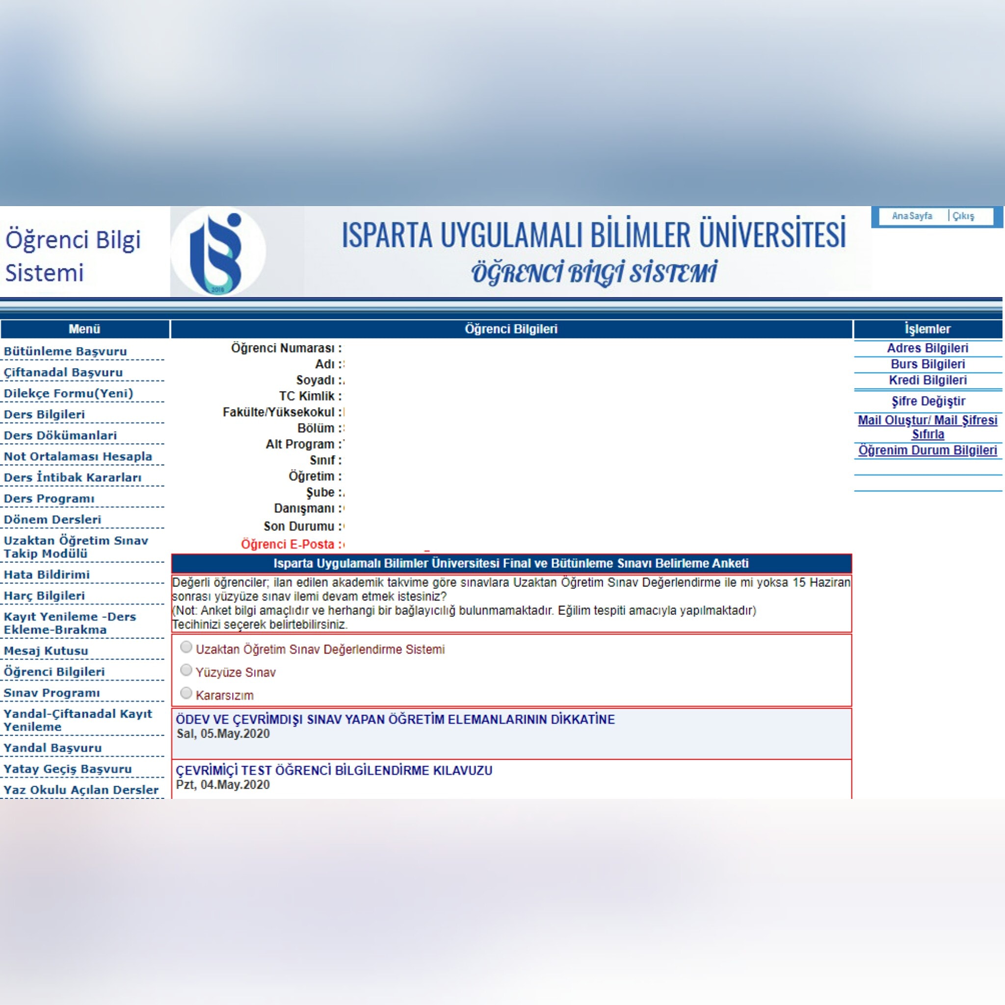 isubu keciborlu myo on twitter ogrenci bilgi sistemi obs uzerinden baslatilan ankete katilmayi unutmayiniz https t co lbkkipvcaq twitter