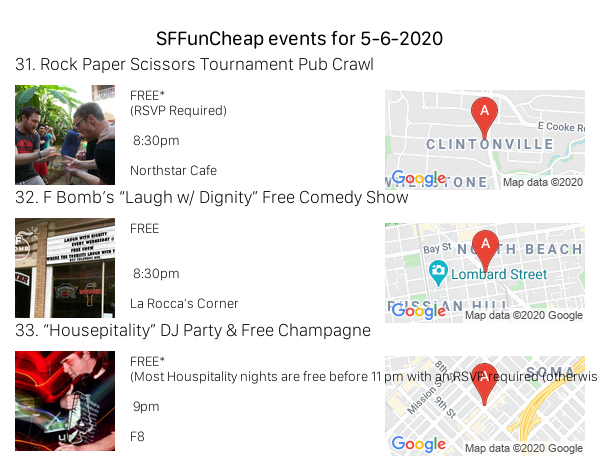 Events for Wednesday 5/6/20 sf.funcheap.com/2020/05/06 #sffuncheap