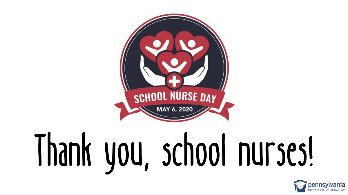PADeptofEd's tweet photo. Today is #SchoolNurseDay! Please join us in honoring + celebrating school nurses for all they do to ensure students are safe + healthy 💙

#SND2020 #ThankYouNurses https://t.co/F1FK7tgyOM