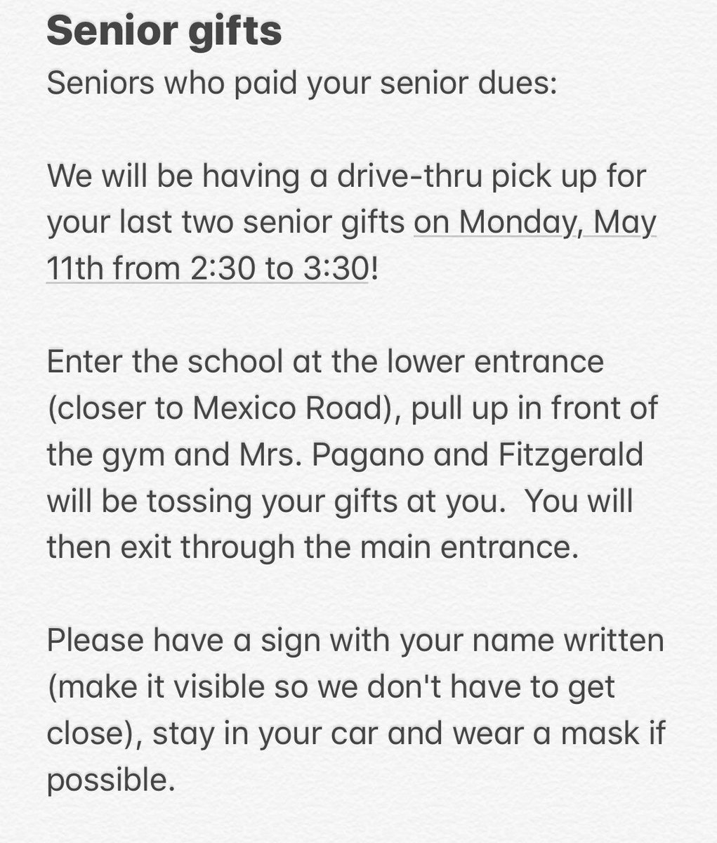 <a href="/FZESeniorReps/">FZE Class of 2020</a> @FZEpagano @FZELIONS1 SENIOR GIFT ANNOUNCEMENT!!