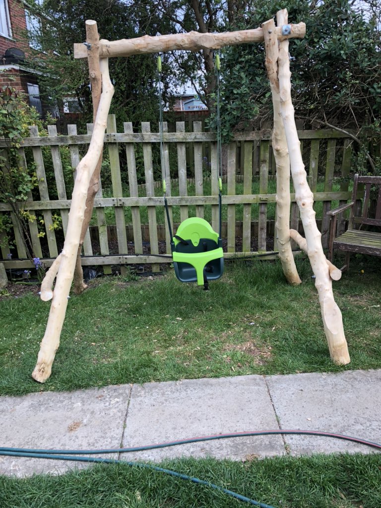 gemmadeane3's tweet photo. @DeltaWybersWood so Thomas has helped his dad to make a swing frame from wood for his baby brother. Well done Thomas Elijah loves his new swing. https://t.co/Cb8pn0vk7g