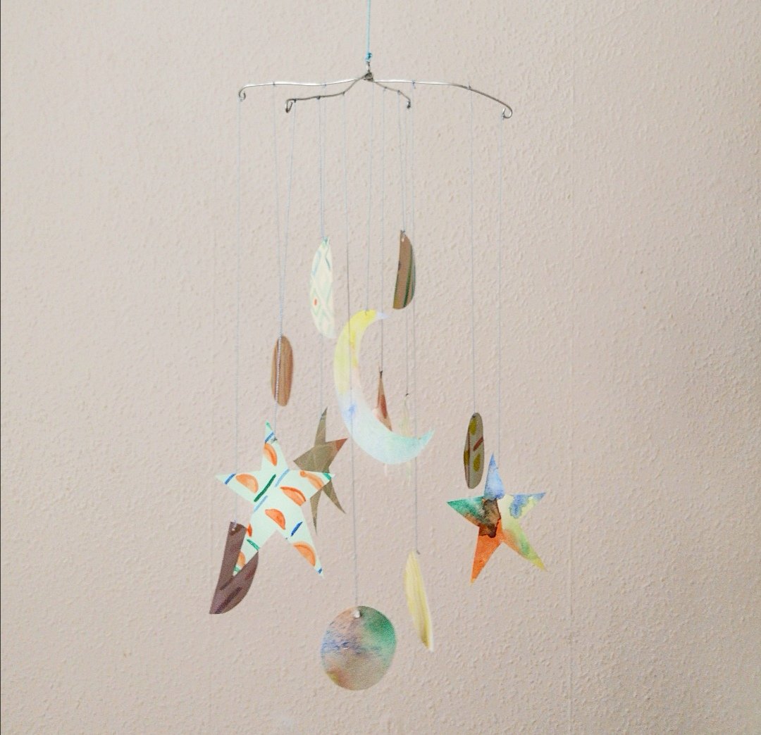 JollyGoodStudio's tweet photo. Had a go @DCAdundee's Monday Make and created a mobile inspired by Katy Dove 🌙⭐✨ #DCAmakes https://t.co/M7WPrum2nd