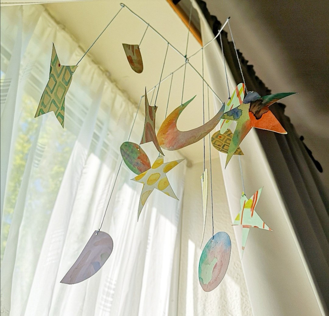 JollyGoodStudio's tweet photo. Had a go @DCAdundee's Monday Make and created a mobile inspired by Katy Dove 🌙⭐✨ #DCAmakes https://t.co/M7WPrum2nd