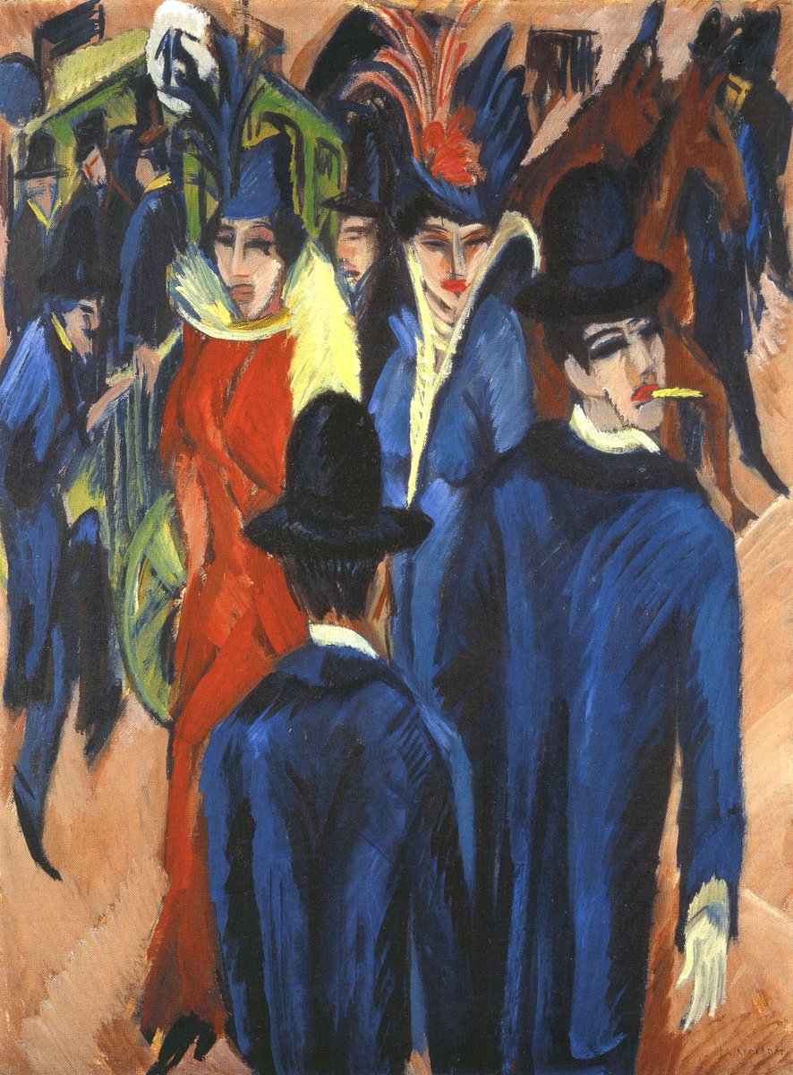 hodgetts_susan's tweet photo. #ErnstLudwigKirchner born #otd 1880. German #expressionistpainter &amp; #printmaker. A founder of the artists group Die Brücke or "The Bridge",a key group leading to the foundation of #Expressionism in 20th-century art. 

https://t.co/Qy8vc996TD

🖼️Berlin Street Scene,1913: Wikipedia https://t.co/dwoZWyzii4