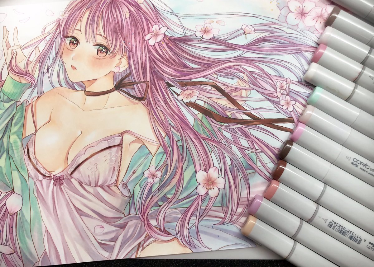 「Cherry Blossoms?
#コピック 」|こけしのイラスト