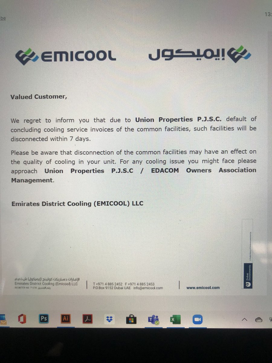 #Dubai residents get cooling cut off mid summer!!
 #emicool #unionproperties #mirdif <a href="/UPPJSCOfficial/">Union Properties</a>