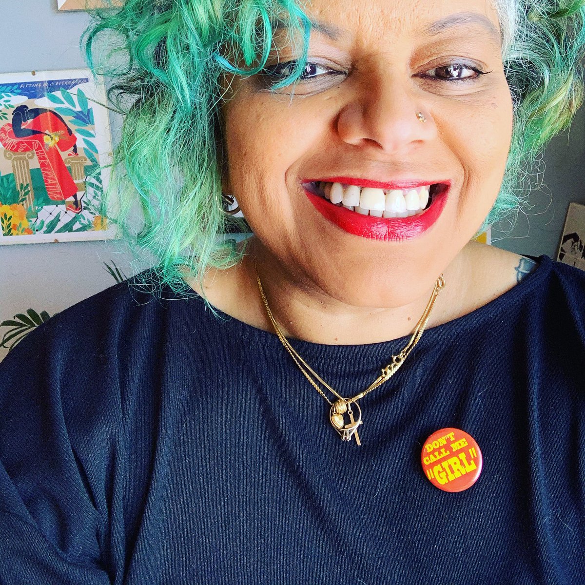 lararatnaraja's tweet photo. Today’s zoom badge is in honour of @DrRosena and is from the immense and powerful #wewantedarevolution @brooklynmuseum in 2018 https://t.co/Pwj6Q5OqZ4