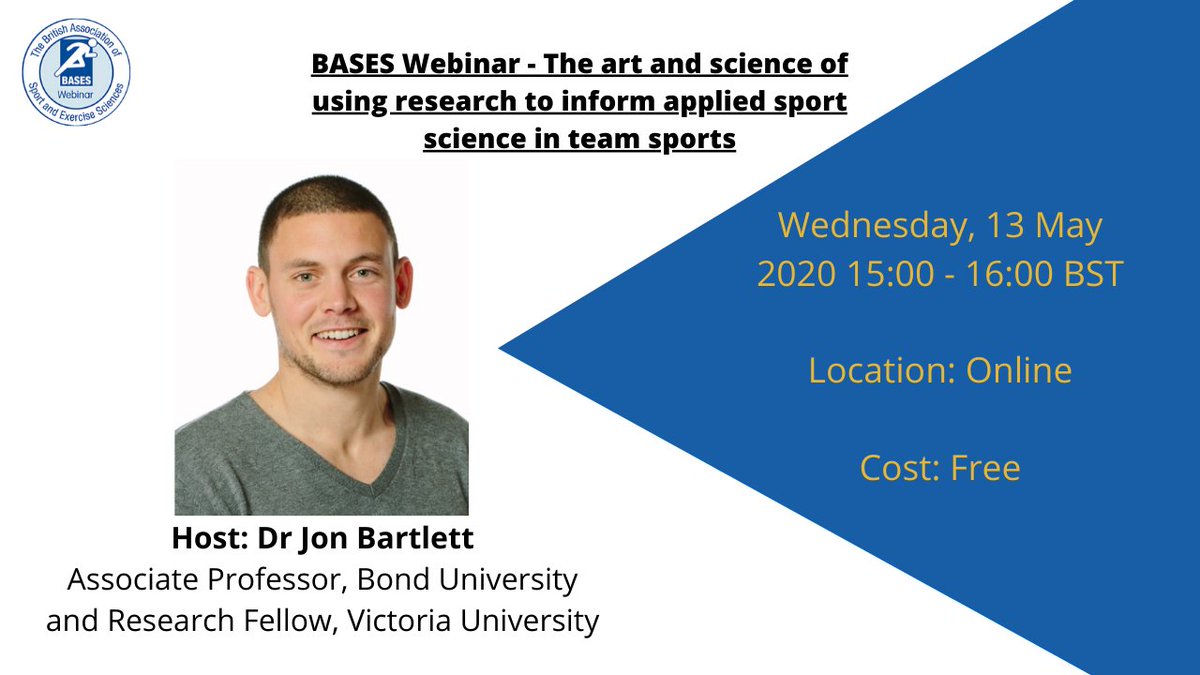 🗣️ Pleased to announced our first S&amp;P division webinar with Dr. Jon Bartlett (<a href="/JonBartlett66/">Jon Bartlett</a>) discussing his experiences working in high performance sport.

➡️ Free for BASES members and non-members

🔗 Register here: bases-live.workbooks.com/process/1QDN0U…