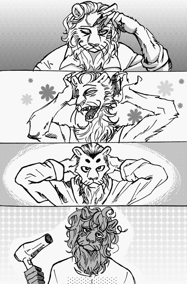 CronchP's tweet photo. Every male lion wants to look good in a mane.
#BEASTARS #beastarsfanart https://t.co/ObeGfdkf6I