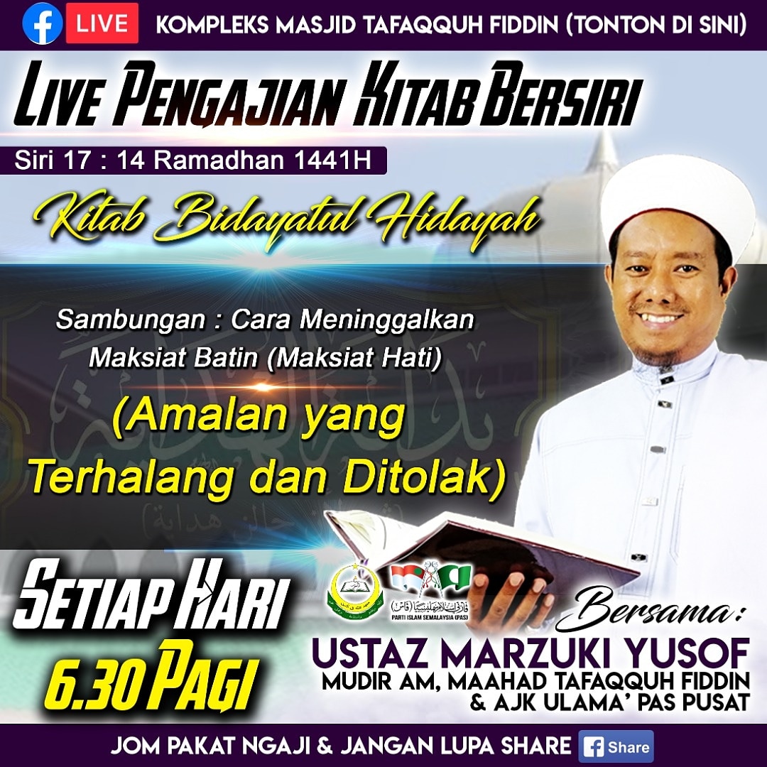 PKejai's tweet photo. TAJUK ESOK :
(AMALAN YANG TERHALANG DAN DITOLAK)
.
 LIKE &amp; FOLLOW untuk memastikan anda tidak terlepas setiap kali pengajian berlangsung :
https://t.co/UsumINLj5u
. 
#jom_ngaji
#tafaqquh_fiddin
#pondok_kejai
#Just_stay_at_home
#hindari_covid_19 https://t.co/mypYtU0XyH