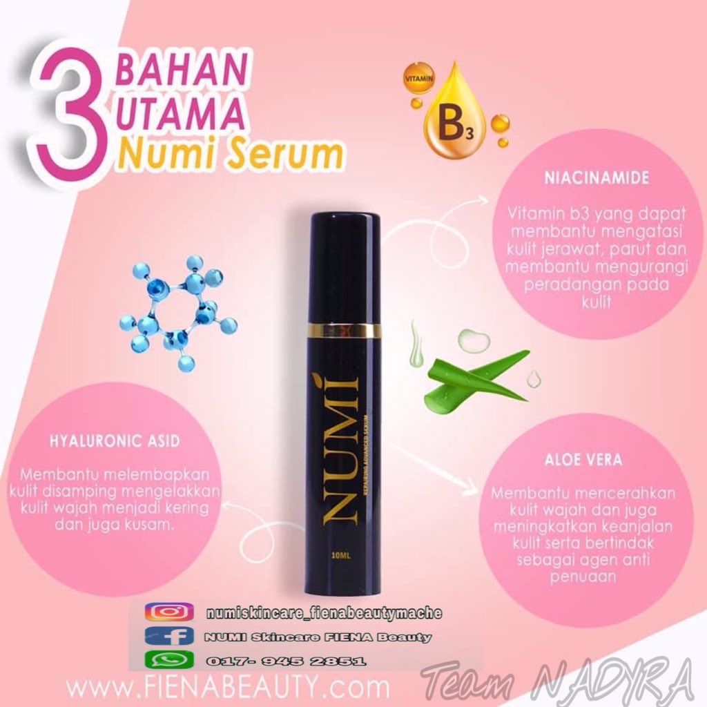 NUMI_SKINCARE's tweet photo. Hiii uolls, mesti korang nak tahu apa kandungan yang ada dlm #NUMISERUM kan. Admin share 3 bahan utama NUMI SERUM
PM
https://t.co/dzIpByqBjH
#numiskincare #numiserum #numisoap #numigang #numikitapunya #fienabeauty #produkfienabeauty #beauty #facial #face #serum #soap #cleanser https://t.co/C50znCsiJZ