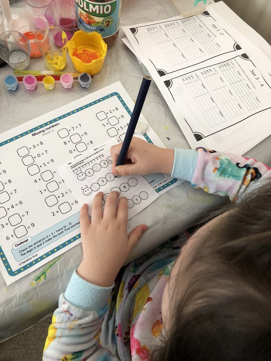 EmmaWayre's tweet photo. Some great learning this morning 😊 have also ordered Collins phonics , maths and learning books and one for learning to tell the time so hopefully will@have them for next week. But honestly I really hope she’s back with you soon @Temple_Sutton @MrsRead4 @suzannemoule01 xxx https://t.co/euhwieTTth