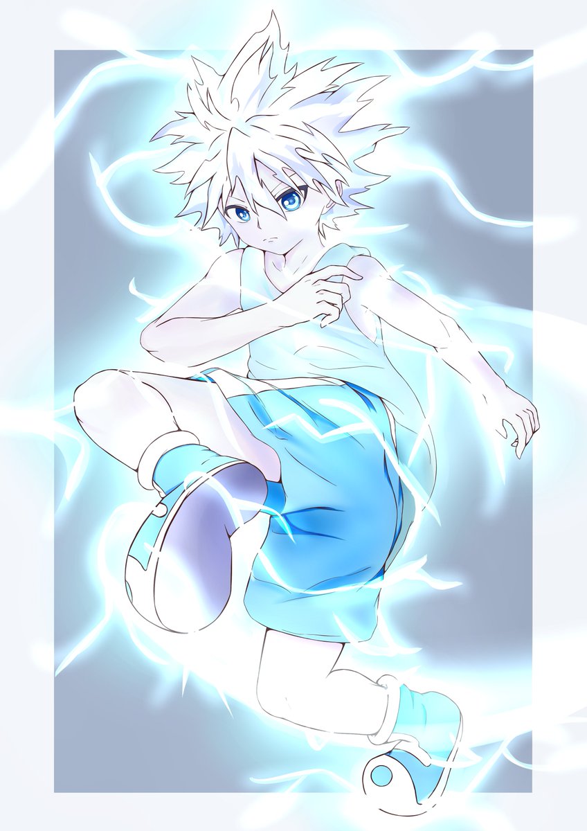 t９１　ハンターハンターセル画【キルア】背景画付き セル画 ハンターハンター キルア・ゾルディック - メルカリ