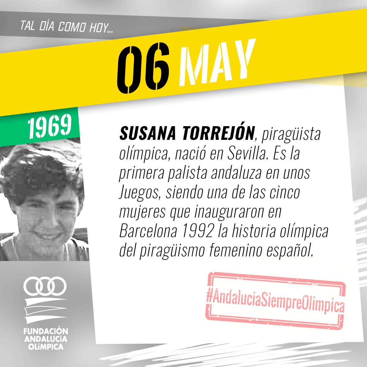 FAOlimpica's tweet photo. #️⃣TalDíaComoHoy 📅 nació la sevillana 📲 Susana Torrejón 💦Primera palista andaluza en unos Juegos, siendo una de las 5 mujeres que inauguraron en Barcelona 1️⃣9️⃣9️⃣2️⃣ la historia olímpica del piragüismo femenino español.

#AndaluciaSiempreOlímpica #andalucía https://t.co/5r9APvyREp
